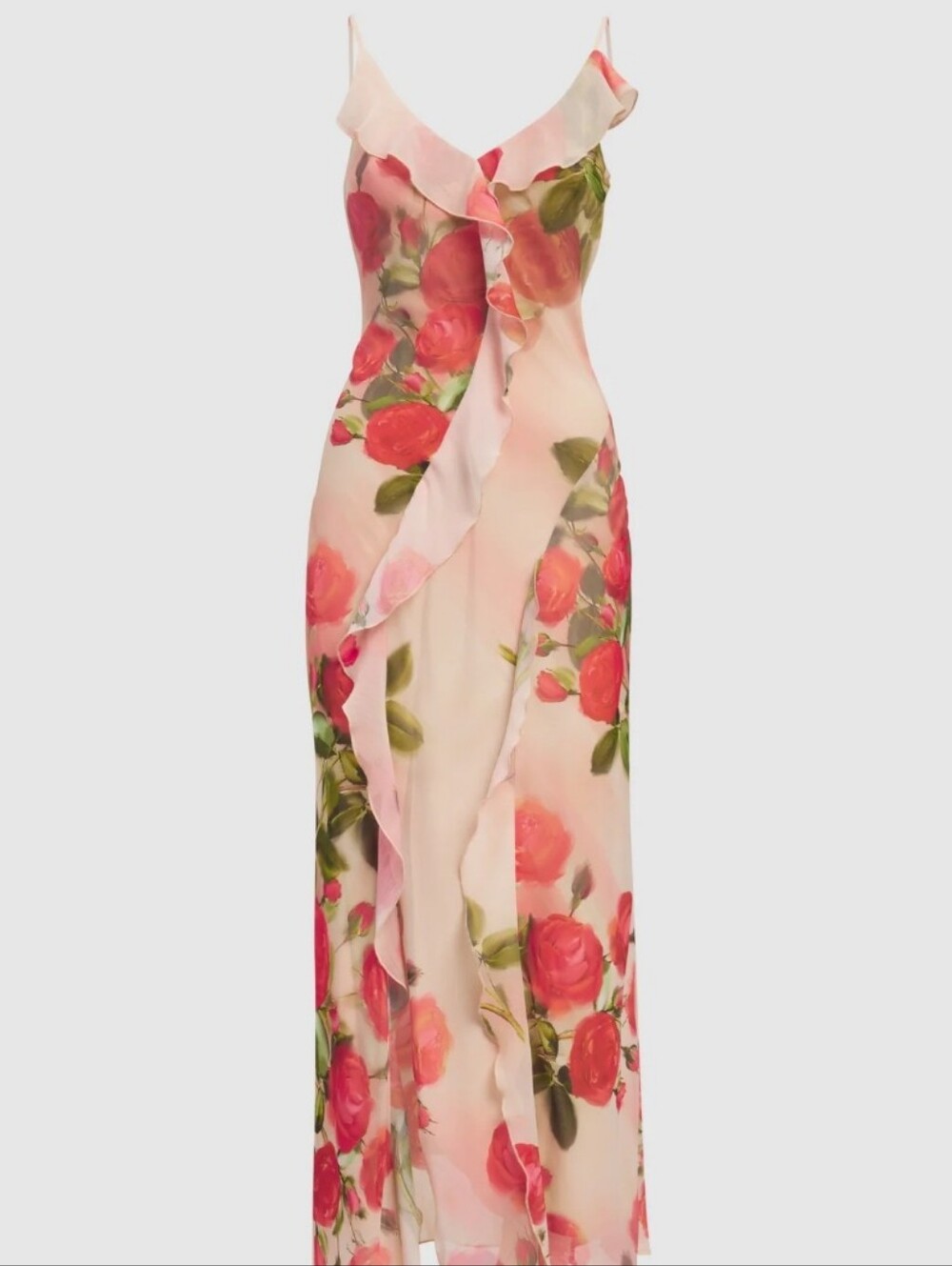 Floral Waterfall Flounce Dress NWT